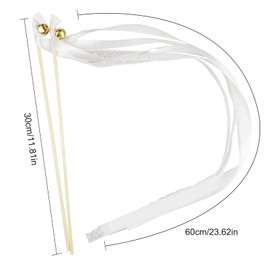 JurciCat Wedding Wands Pack of 30 White Wedding Trellis Streamers Wedding Twirling Streamers for Wedding Birthday Party Other Holiday Parties Used