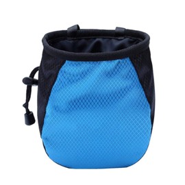 FUZVOL Climbing Chalk Bag Blue Bucket Magnesium Chalk Bag with Belt Adjustable Pocket and Drawstring for Climbing Rock Outdoor Bouldering