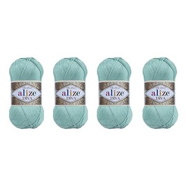 Hand Knitting Yarn 100% Microfiber Acrylic Yarn Alize Diva Silk Effect Crochet Arts Lace Craft 4 Balls 400g 500yds (463)