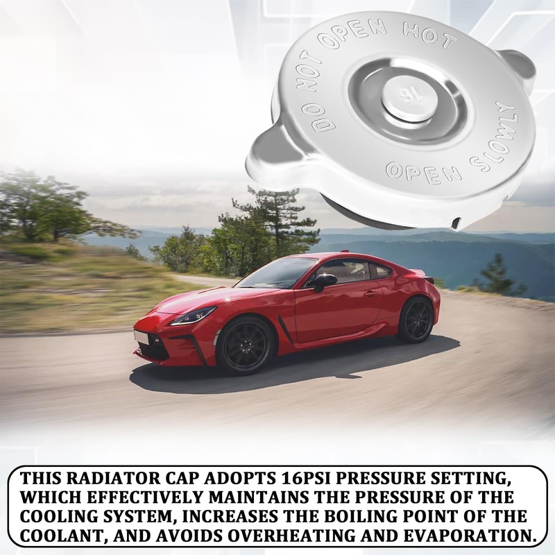 QQWD 1PC Radiator Cap, 16PSI Car Accessories Waterproof and Leak-proof