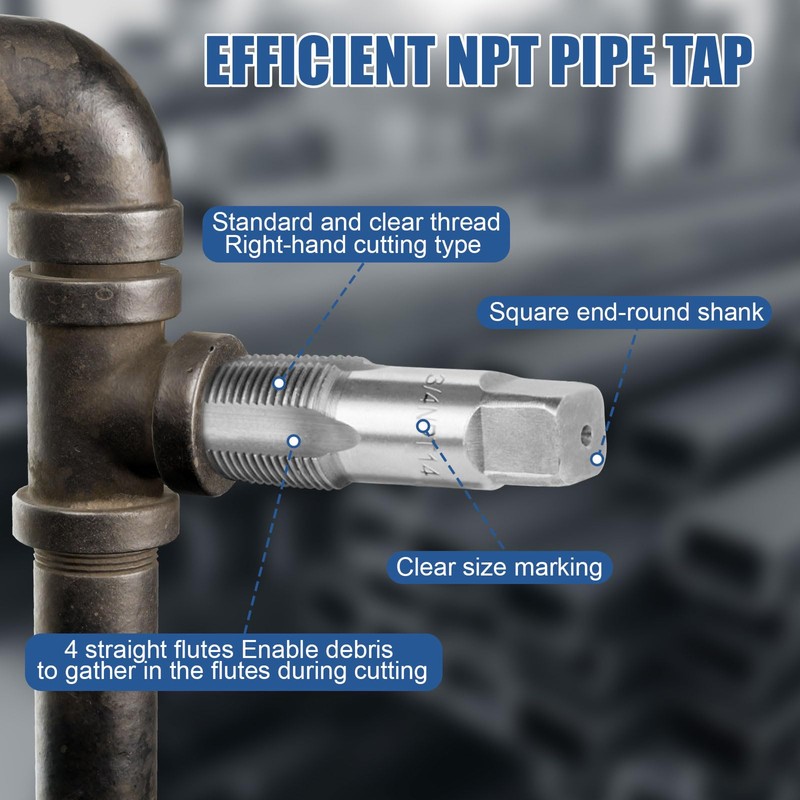 JAMHEXOU 6-Piece NPT Pipe Tap Set, 1", 3/4", 1/2", 3/8",