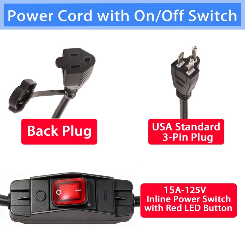 Shengbowi Extension Cord with Switch 14/3 Heavy Duty 3 Prong