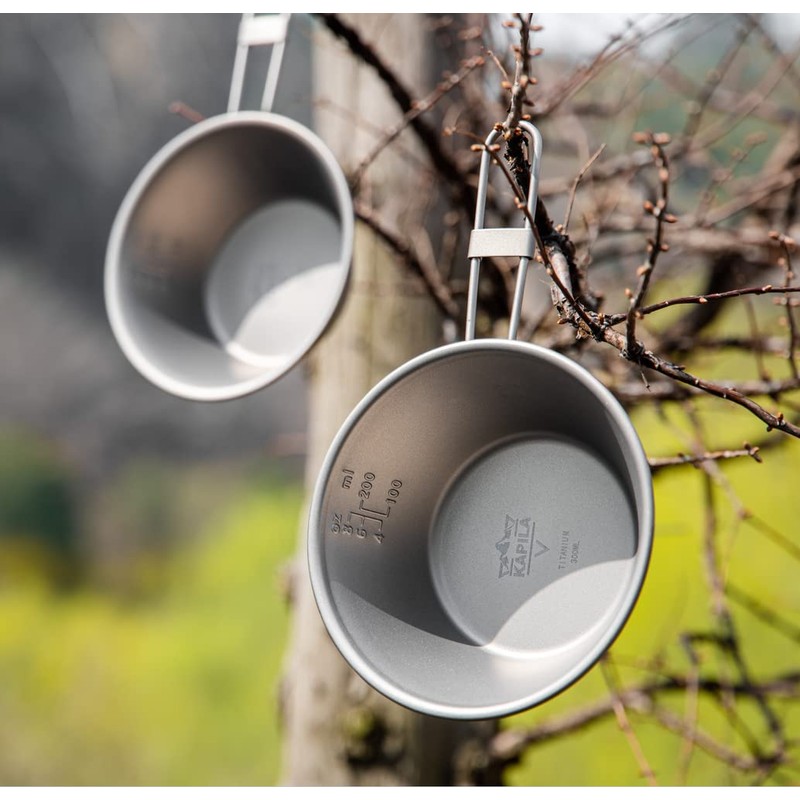 KAPILA 300ml Titanium Bowl with Folding Handle Outdoor Camping Picnic