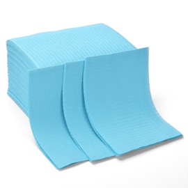 BAMTTOO Disposable Dental Bibs 13"x18" 50pcs 3 Ply Tattoo Bib Sheet for Patients Dentist Tray Cover Tattoo Table Cloth Supplies (50pcs Blue)