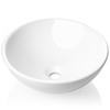 Miligoré 16" Round White Ceramic Vessel Sink - Modern Above