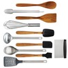 Babish 11 Piece Essential Teak Wood, Silicone, and Stainless Steel