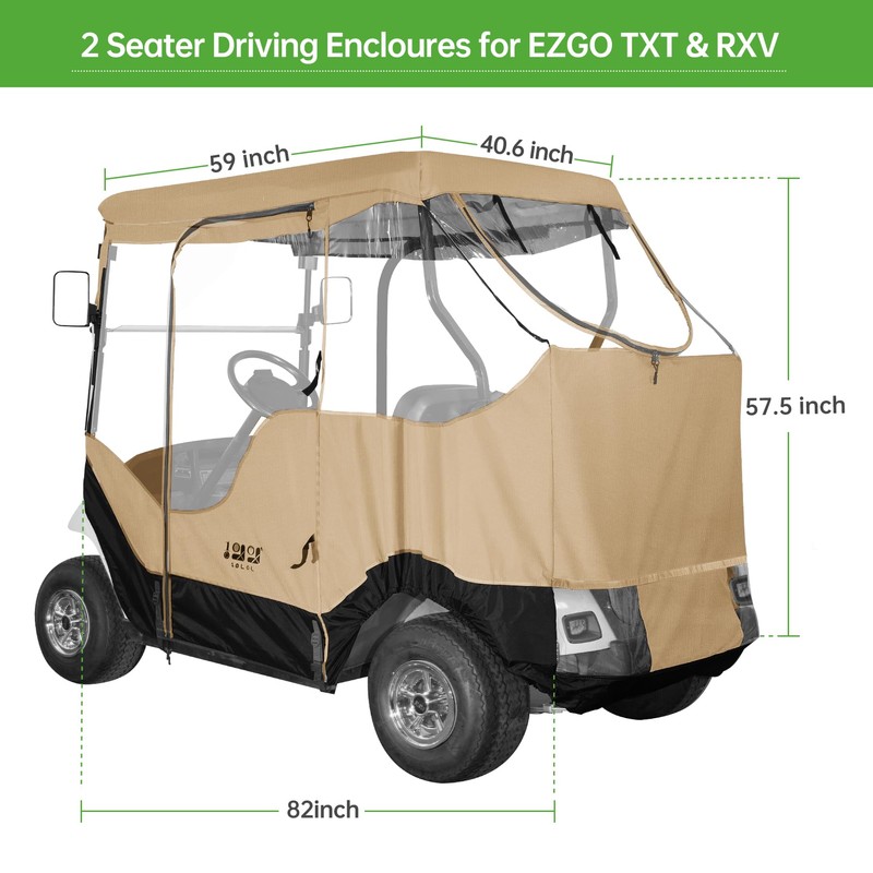 10L0L 2 Passenger Golf Cart Enclosure for EZGO TXT &