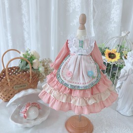 1/4 1/6 1/3 BJD Sphere Joint Doll Dress Doll Costume Doll Maid Clothes Sphere Joint Doll Dress Up Doll Dress Princess Dress Maid Clothes(Head, Body Not Included) Pink (1/4)