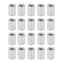 20Pcs Coupling Nut Round Rod Connector 304 Stainless Steel Female Thread M6x1.0 12 L17mm