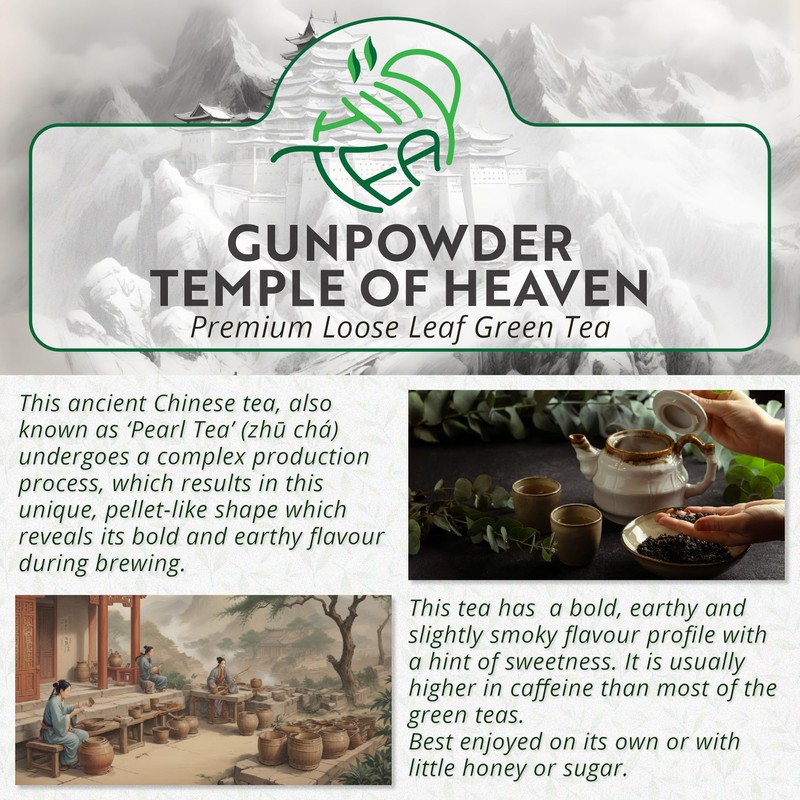 Gunpowder Temple Of Heaven Premium Loose Leaf Green Tea –