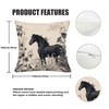 UZFNY Animals Black Horse Double Sided White Linen Pillow Cover