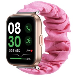 Compatible with ID208BT Smartwatch Bands, LamshawFabric Elastic Scrunchie Elastic Watch Band Women Cute Replacement Straps Compatible with GGZZ ID208/Tensky ID208/TMHAI ID208/AEAC ID208/Konitee ID208/Gydom ID208/VRPEFIT ID208BT Smartwatch(NOT ID207) (Pin