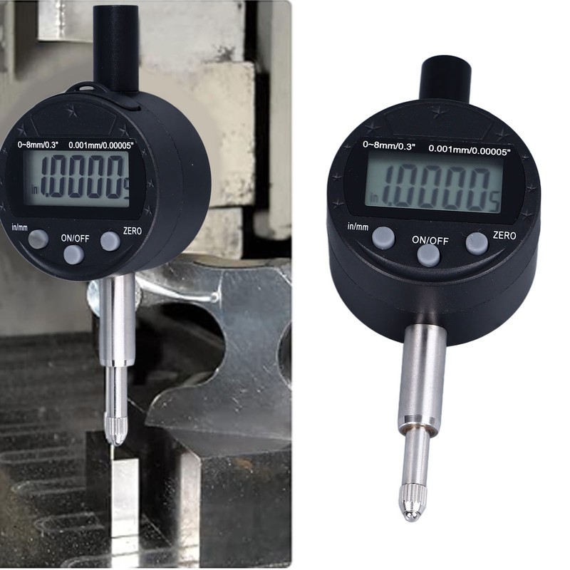 Dial Indicator Digital Display 0.00005in/0.001mm Resolution 0 to 8mm Range