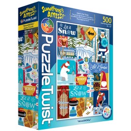 PuzzleTwist Jigsaw Puzzle | MinneSNOWta | Something's Amiss! Series | 500 Pieces | Winter Snow Family Pastime