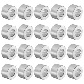 sourcing map 20 Pieces Aluminum Spacers with 5mm Bore, 10mm OD, 1/4" Length, Screw Spacer Bushing with Round Spacers for M5 Screws, Bolts and Rods