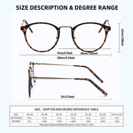 PEYEOISD Retro Round Reading Glasses 2.0 for Women, Large Metal Blue Light Blocking Reders, Vintage Oval Anti Glare/UV Eyeglasses