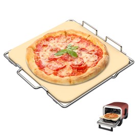 Outspark Pizza Stone with Rack for Ninja Woodfire OO101 8 In 1 Outdoor Pizza Oven, Baking Stone Set for Oven and Grill Cooking, Pizza Oven Accessories for Ninja OO100 Series