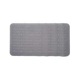 Croydex AG220531H Anti-Bacterial Raised Oval Rubber Bath Mat, Grey with Hygiene 'N' Clean, 1.5x66x35.5 cm