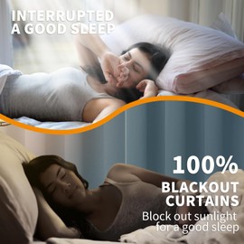 YoungsTex Baby Blue 100% Blackout Curtains 63 Inches Length for Kids Bedroom, Thick Full Light Blocking Thermal Insulated Drapes for Nursery Classroom Privacy with Grommet, 2 Panels, 42 X 63 Inch