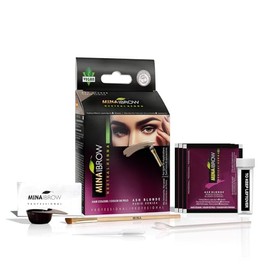MINA Ibrow Henna - Kit de tinte rubio ceniza | larga duración hasta 6 semanas | Efectos para colorear | hasta 30 aplicaciones