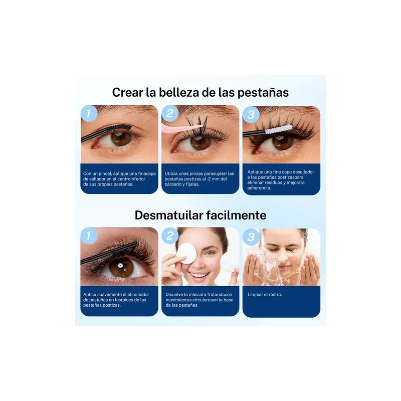 Maquillaje Extensión Kit De Pestañas Diy Naturales Cherimoya