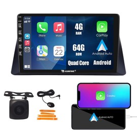 Kunfine CarPlay Android Auto Navigation Stereo GPS Radio Reverse Camera Display 10" IPS Touchscreen Headunit Tablet Pad Media Player for Honda Accord Crosstour 08-13, if Applicable Quad Core 4G+64G