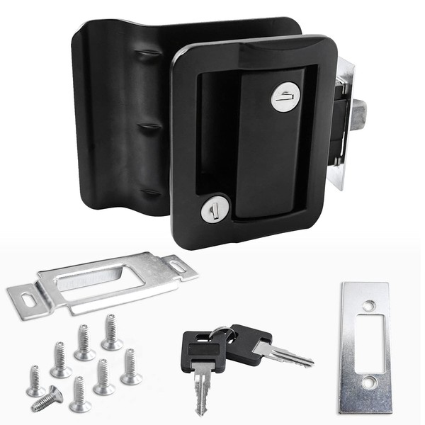 NOOTO LLK-PAD Black RV Paddle Entry Door Lock Latch Handle