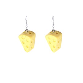 Coadipress Popcorn Shaped Earrings for Women Cute Resin Cheese Drop Earrings Funny Emulational Snacks Food Dangle Earrings Birthday Party Gift (Cheese)