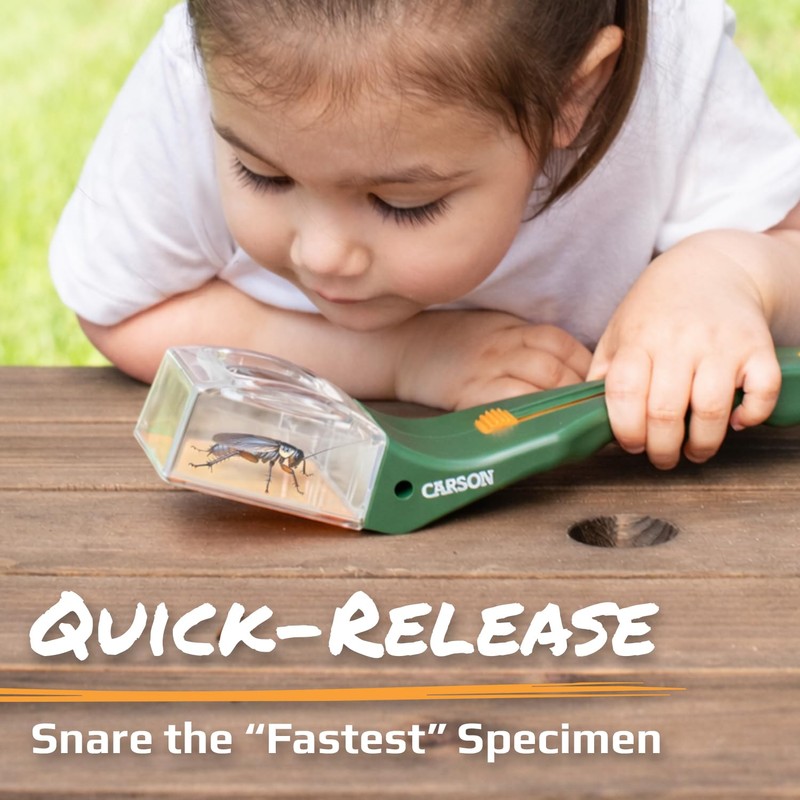 Carson BugView 5X Magnifying Glass Quick-Release Bug Catcher Indoor and