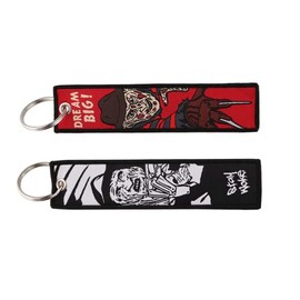 Pinstant Freddy Krueger A Nightmare on Elm Street Classic Horror Movie Film Keychain Key Tag Chain Fob Ring, Red, 5.1 inches