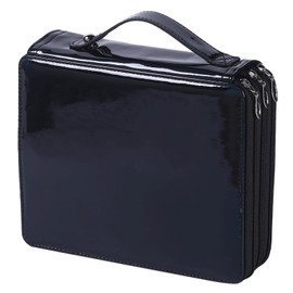 Shulaner 120 Slots Colored Pencil Case with Zipper Closure Pencils Bag Waterproof PU Leather Pen Organizer Storage Holder for Artist (Black)