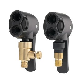 Juroicessry 2Pcs Black Double Pump Head Nozzle for Presta,Schrader Valve Thread Connector Tire Air Inflator Replacement Mouth Adapter for Electric Pump Car Motorbike Auto Vehicle Accessorie