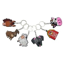 DUCKIEZ Farm Animal Key Chain. 7cm wide. Multiple designs, design chosen at random. Perfect keyring for the Animal Lover! 48 Pieces