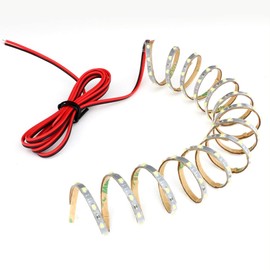 LED Tape Light, Ultra Fine 12V Width 2.5mm High Density LED 120LED/M Cable 1M Non-Waterproof 11.8 inches (30 cm), Single Terminal, Red