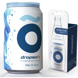 dropson Filtering Can Water Filter for Tap, 100% Natural Microfiltration Membrane, 300 liters of Filtering Capacity, can be monitored with Smartphone, Fills a 1L Jug in 1 min.