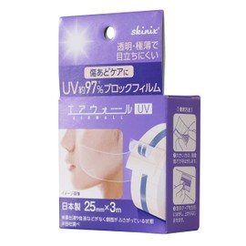 Skinix Air Wall UV Approximately 97% UV Block Film for Scar Care, Transparent, Ultra-Thin and Discreet, Waterproof, 1 inch x 10 ft (25 mm x 3 m), 1 Roll, MA-E3025-U