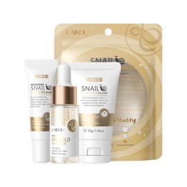 Korean Skin Care, Skin care set, Skin Care Kit Snail and Ginseng with Eye Cream, Serum, Essence Cream 3pcs for Women Teen Girls Mom Daughter Mother's Day Birthday