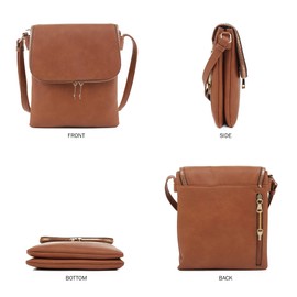 JESSIE & JAMES Cheyanne Concealed Carry Crossbody Bag with Lock and Key| Cognac