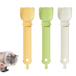 Lovgrin Comedero Exprimidor de Barra de Gato, 3 Piezas Cuchara Dispensadora Golosinas Húmedas Gatos, Alimentador de Tiras para Gatos, Adecuado para Gatos Pequeños y Medianos