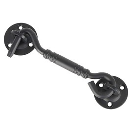 Alise Hook and Eyes Catch Door Latch Locks for Window Barns Cabin Sliding Doors Double Gates Garage Shed Doors,4 Inch Solid Stainless Steel Latches,Matte Black,MC5004-B