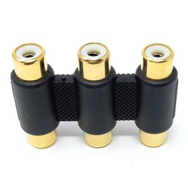 DRUT Phono RCA to RCA Coupler Joiner Female to Female Audio Connector Cable Adaptor Gender Changer (Triple)