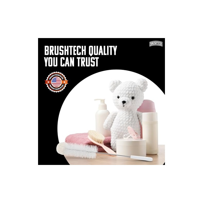 BRUSHTECH – Brushtech Foam-Tipped Baby Bottle Brush – White, Set