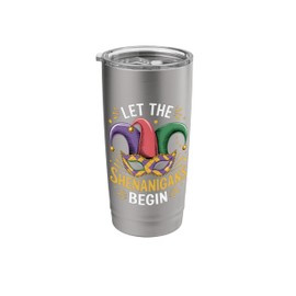 Let The Shenanigans Begin Mardi Gras Men Women Kids Stainless Steel Insulated Tumbler