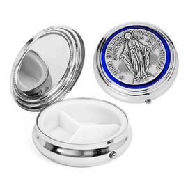 NKlaus Rosary Box Real Mother of Pearl Madonna Silver Treasure Chest 5 x 5 x 1.5 cm 2527