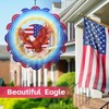 Flag Eagle Wind Spinners 12 Inch 3D Stainless Steel Hanging