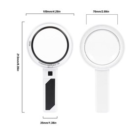 Magnifying Glass,Magnifying Glass with Light for Reading,LED Handheld Magnifying Glass 3X 5X 10X 3 Lighting Colors Rechargeable Hand Reading Magnifier