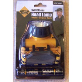 Western Safety Hands Free 90 Degree Headlamp Flashlight with Swivel Lens & Battery Included-New