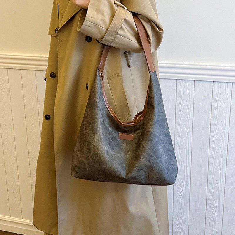 Shoulder Bag for Women Soft PU Leather Minimalistic Top Handle