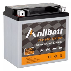 Anlibatt YTX14-BS 12V ATV Battery High Performance - Maintenance Free - Sealed ETX14 BS