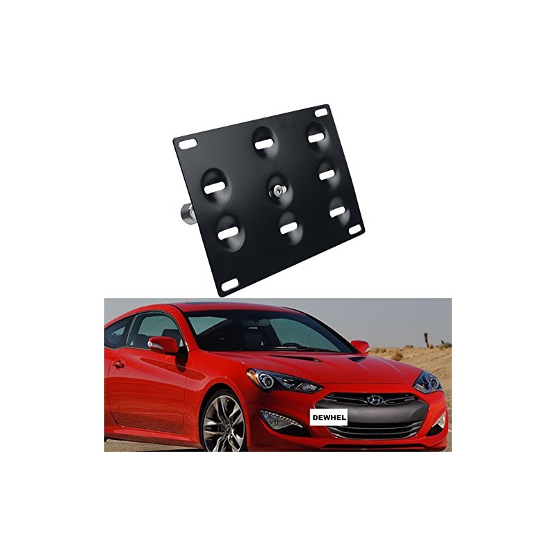 Dewhel JDM Front Bumper Tow Hook License Plate Mount Bracket